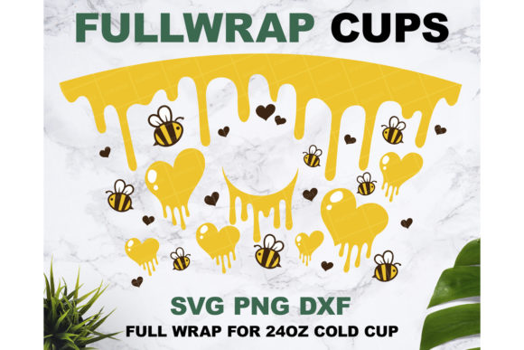 Bee Heart Honey Drip 24oz Cup