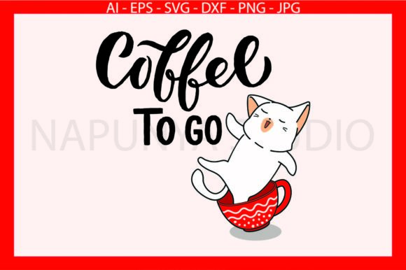 Cat Coffee Quote Cup Svg Retro