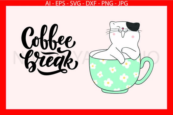 Cat Coffee to Go Quote Cup SVG