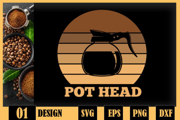 Coffee Pot Head Vintage Coffee Lover