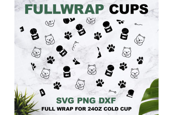 Cute Cat 24oz Starbucks Cup SVG