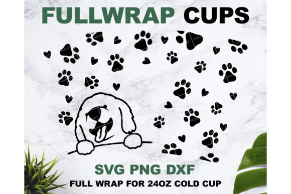 Dog Paws Hearts 24 Oz Cup