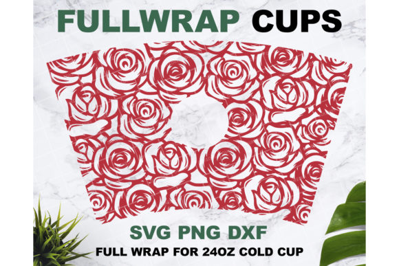 Floral Rose 24oz Starbucks Cup SVG