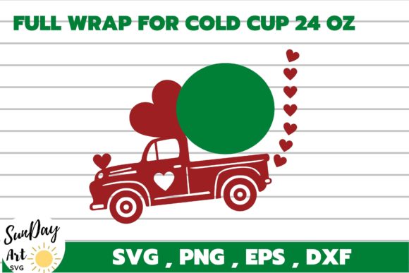 Full Wrap Valentine Truck Cold Cup SVG