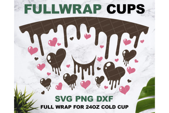 Heart Chocolate Drip 24oz Cup