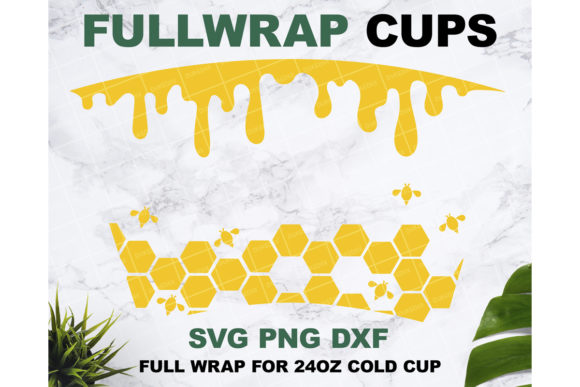 Honey Comb 24oz Starbucks Cup SVG