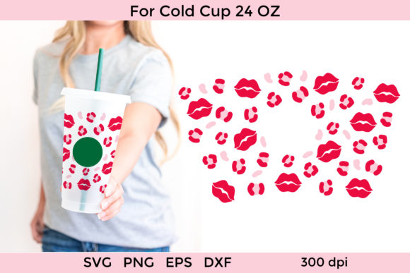 Leopard and Lips Starbucks Cold Cup Wrap