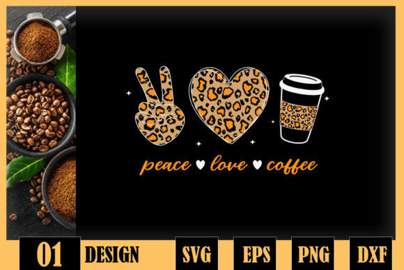 Leopard Peace Love Coffee Lovers Hippie