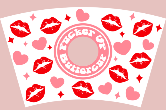 Lips Kiss Valentines 24oz Venti Wrap SVG