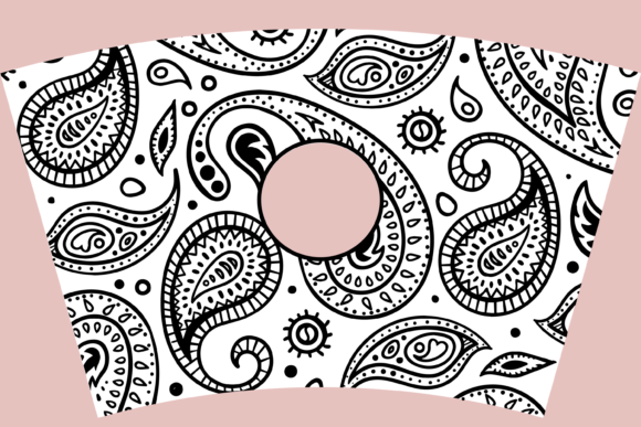 Paisley Pattern 24oz Venti Cup Wrap SVG