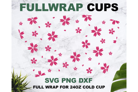 Sakura 24oz Starbucks Cup SVG
