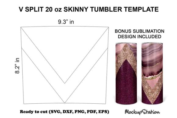 V Split Tumbler Template 20oz Skinny