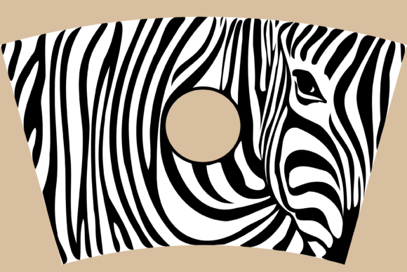 Zebra Print Pattern 24oz Venti Wrap Svg